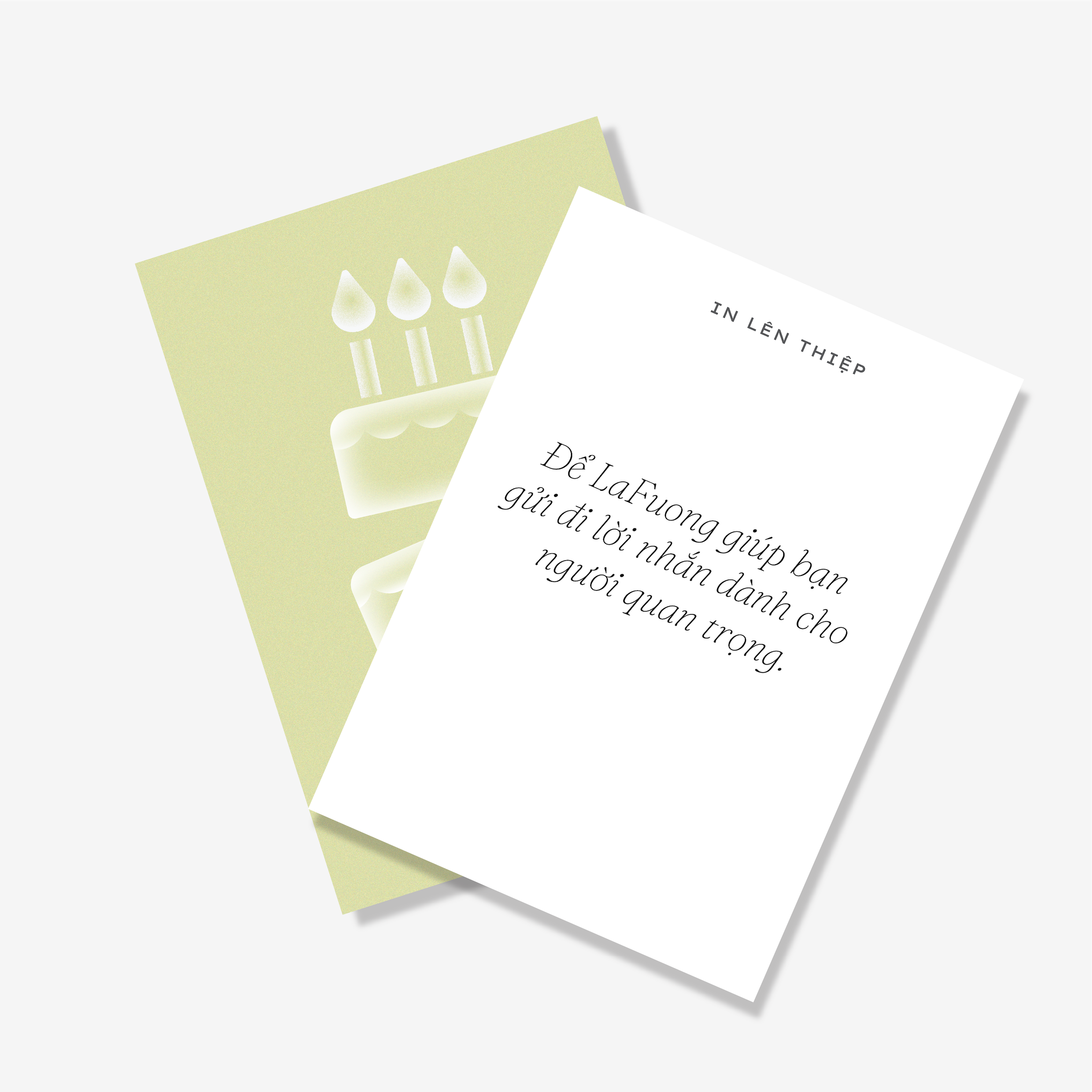 LaFuong Pastry – Thiệp Birthday Cake – Kích thước A6. Để những lời thương yêu được gửi đi.. Không chỉ đơn thuần là tặng một chiếc bánh, LaFuong hiểu rằng mỗi món quà trao đi sẽ luôn đi cùng với những thông điệp quan trọng. Nếu bạn muốn gửi thiệp kèm bánh và không tiện tự viết tay, LaFuong sẽ giúp bạn in những điều bạn muốn gửi gắm lên thiệp hoàn toàn miễn phí.. P/s: Điền nội dung bạn muốn in lên thiệp ở phần giỏ hàng nhé!